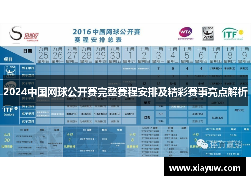 2024中国网球公开赛完整赛程安排及精彩赛事亮点解析